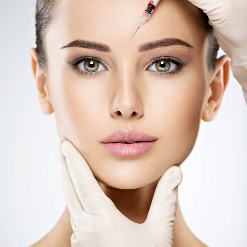 Portrait,Of,Young,Caucasian,Woman,Getting,Botox,Cosmetic,Injection,In